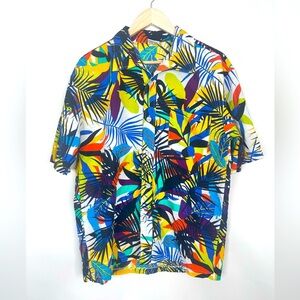 Tailor Pat Love Mens Tropical Short Sleeve Button-Up Shirt 2XL 100%‎ poly…